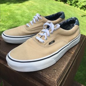 Unisex khaki lace up Vans sneakers