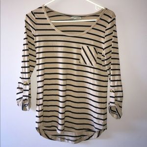 Charlotte Russe taupe and black striped shirt