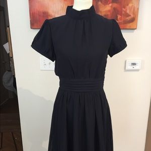 NWT Vintage style navy blue chiffon dress