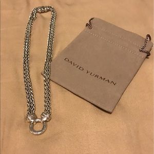 David Yurman wheat pavé loop 16" chain w/diamonds