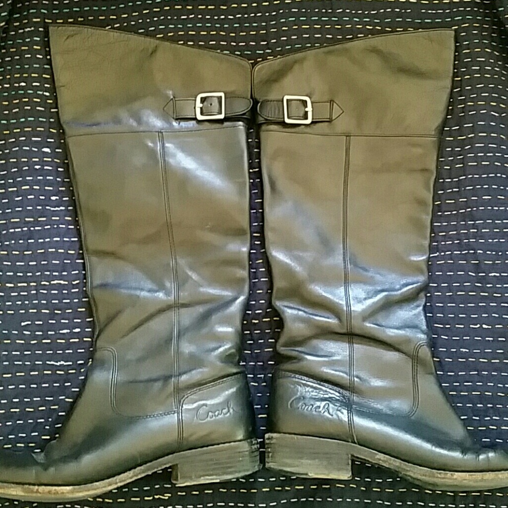 COACH black leather boots