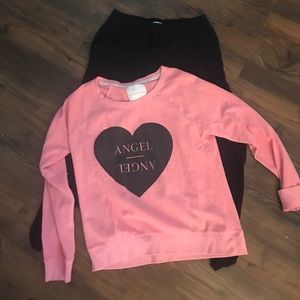 VS sweatshirt, sweatpants & Free Pink Tshirt