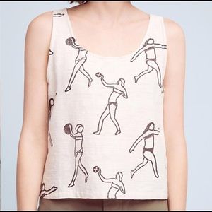 Po-em Villa Print Crop Top NWT