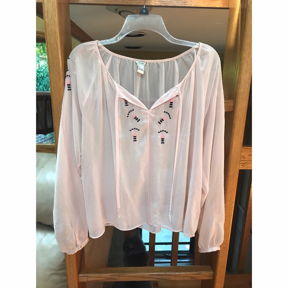Light pink chiffon blouse