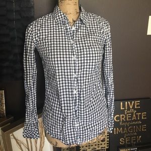 H&M Button Down Blue Gingham Shirt