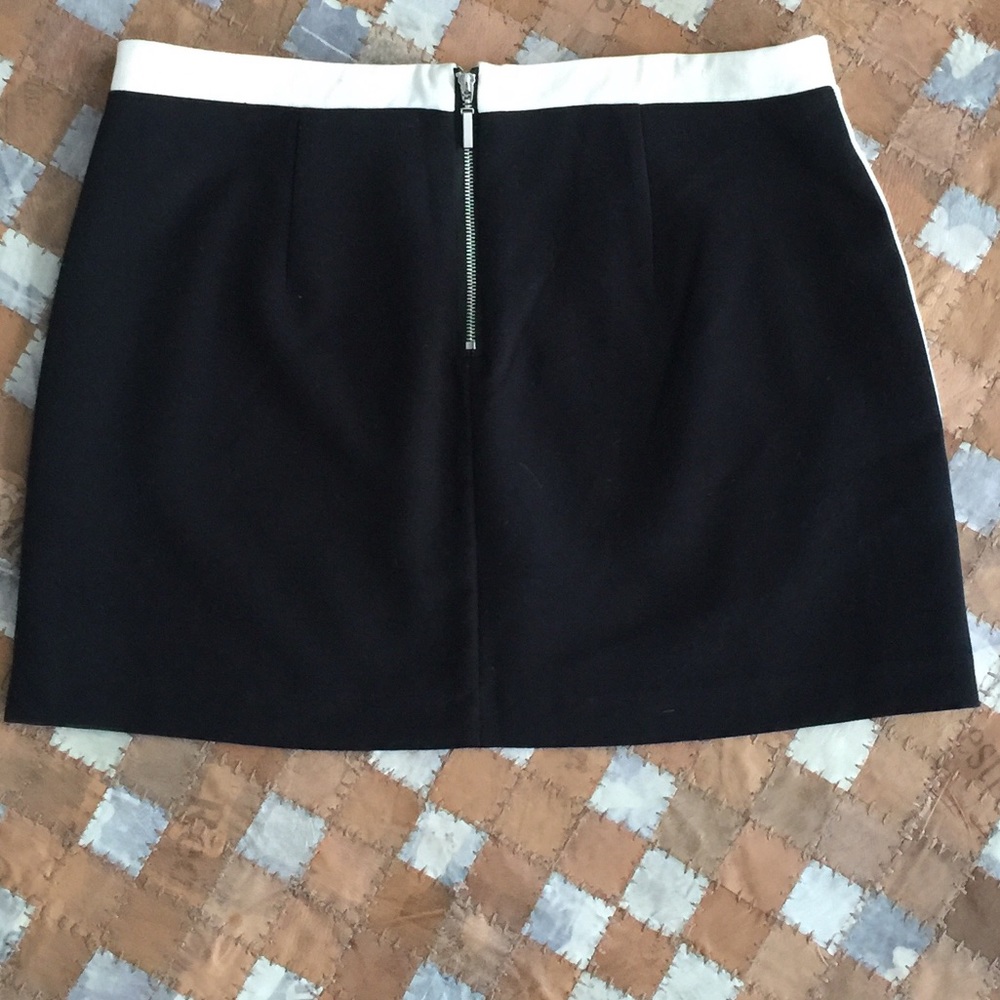 Black and off white mini skirt.