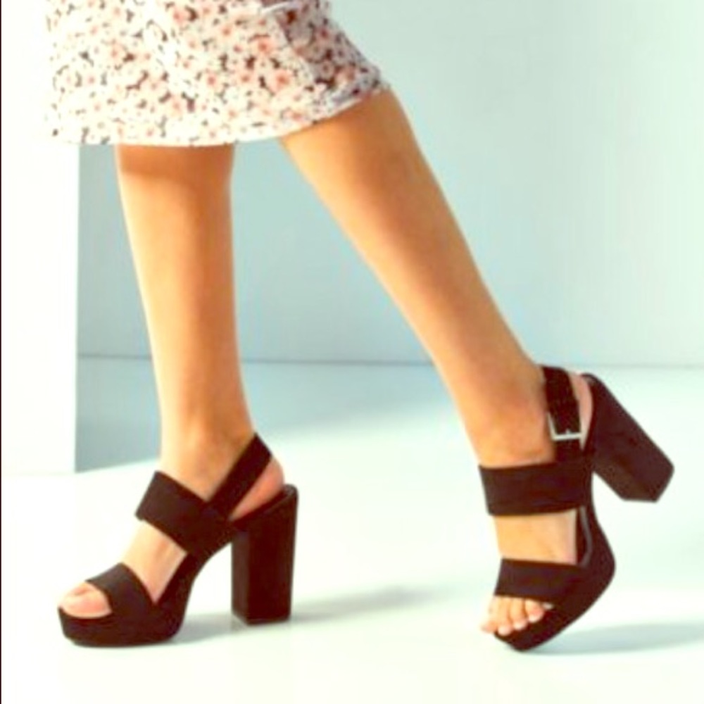 NWT Urban Outfitters Black Noir Platform Heel