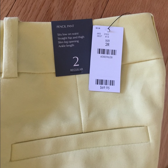 NWT size 2 yellow The Limited pencil pant - Picture 3 of 5
