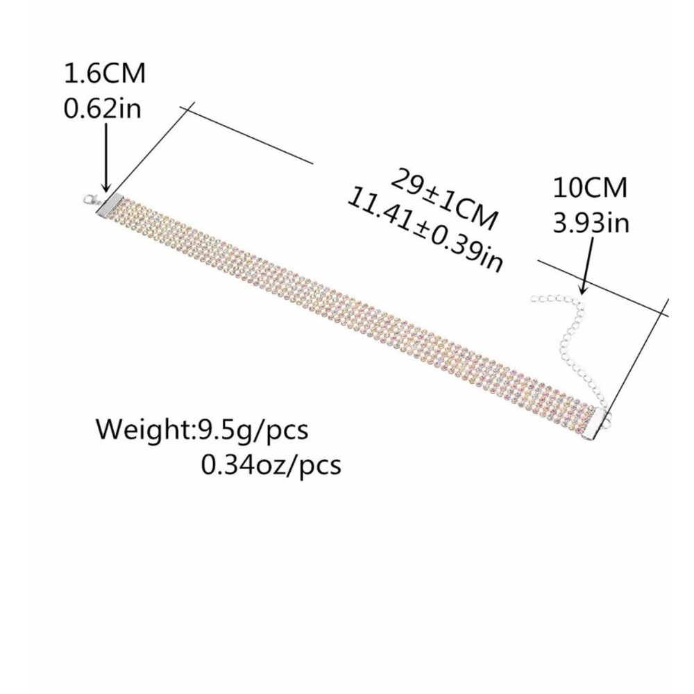 Beautiful Blue Rhinestone Choker - Picture 3 of 6