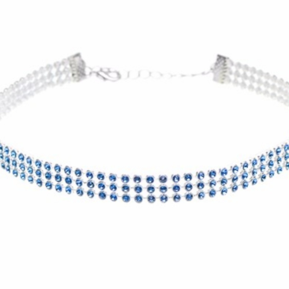 Beautiful Blue Rhinestone Choker - Picture 6 of 6