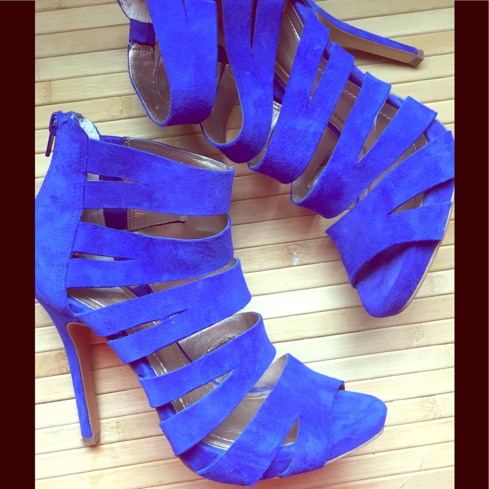 Cobalt Blue Cage Sandals