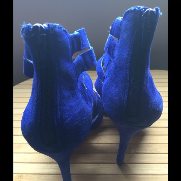 Cobalt Blue Cage Sandals - Picture 2 of 3