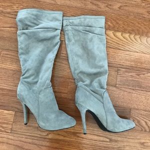 Jennifer Lopez Grey Suede Boots