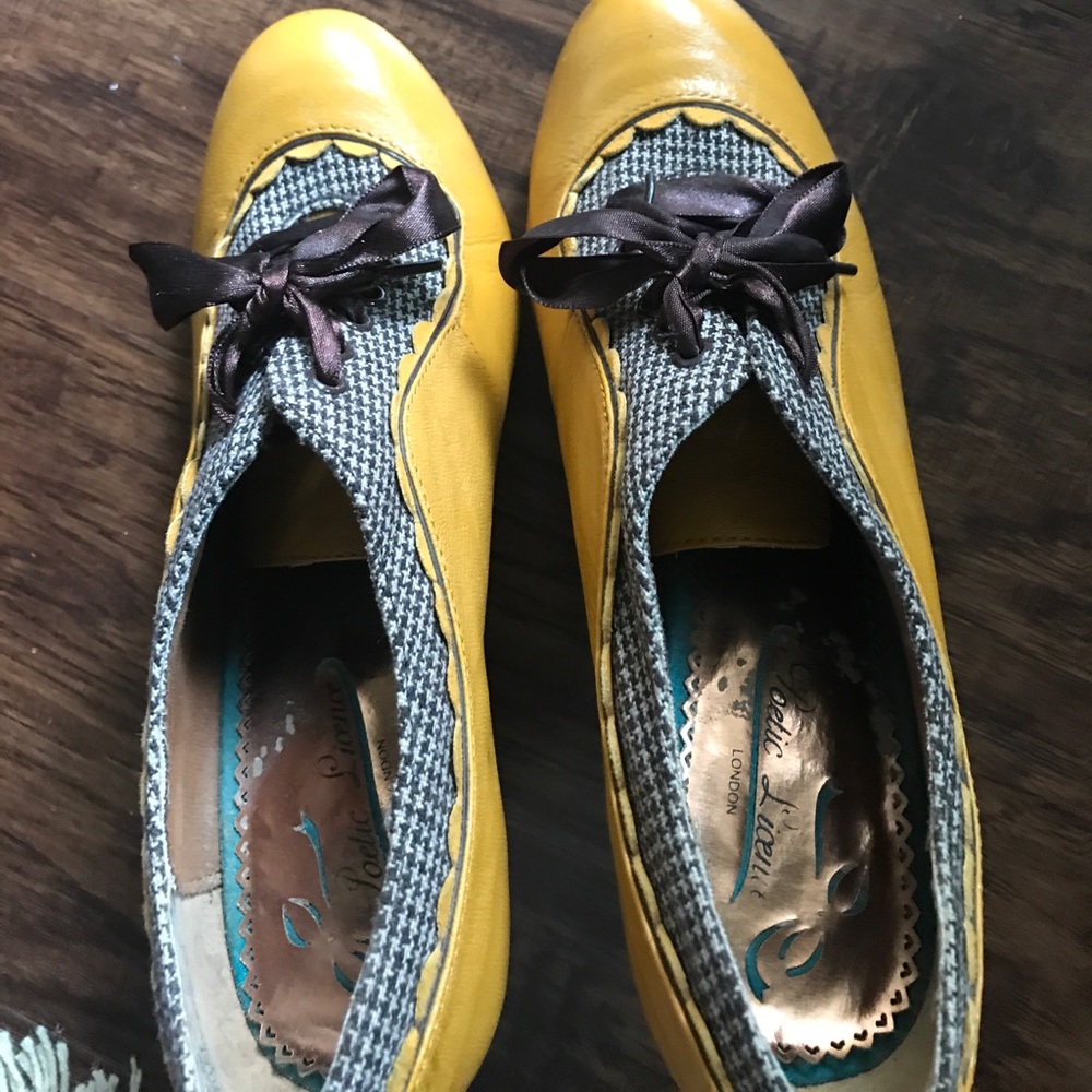 Mixed print stacked heels