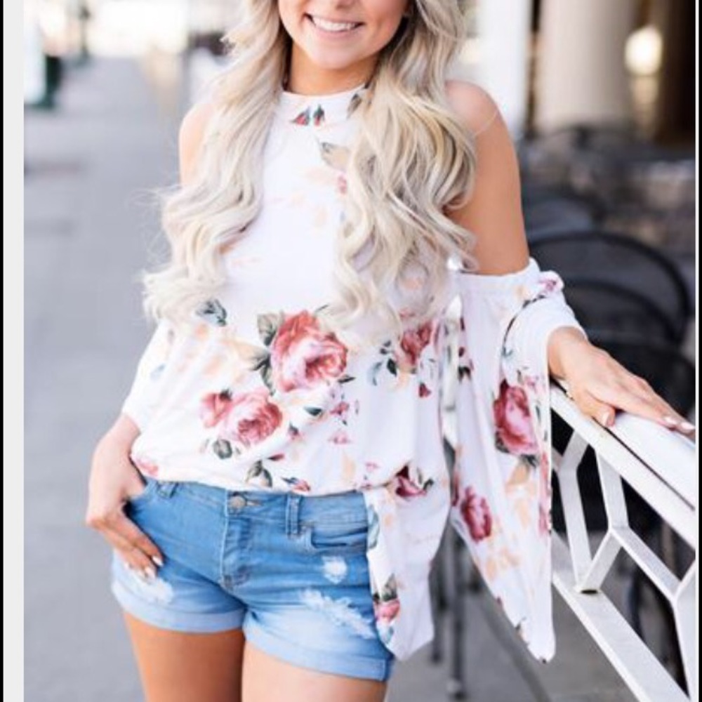 Floral High Neck Top NWT