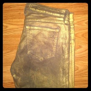 Frankie B Perfect Fit Skinny Jeans-Metallic