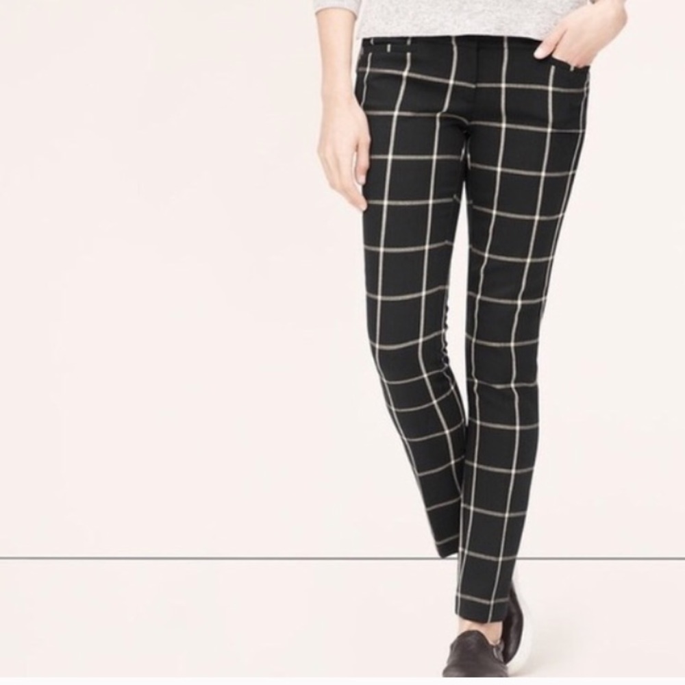 Loft Marissa Skinny Window Pane Pant