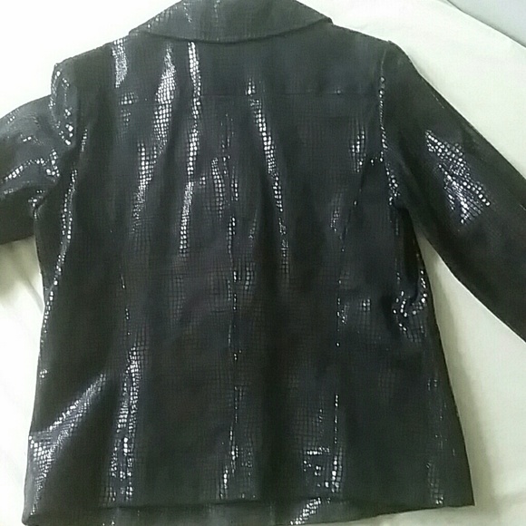 CHICO'S leather jacket/blazer sz 1 - Picture 5 of 9