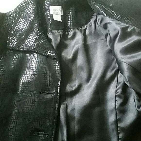 CHICO'S leather jacket/blazer sz 1 - Picture 7 of 9