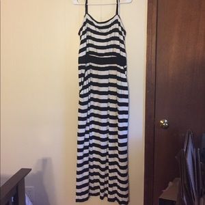 Black + white striped Lane Bryant maxi dress 22/24