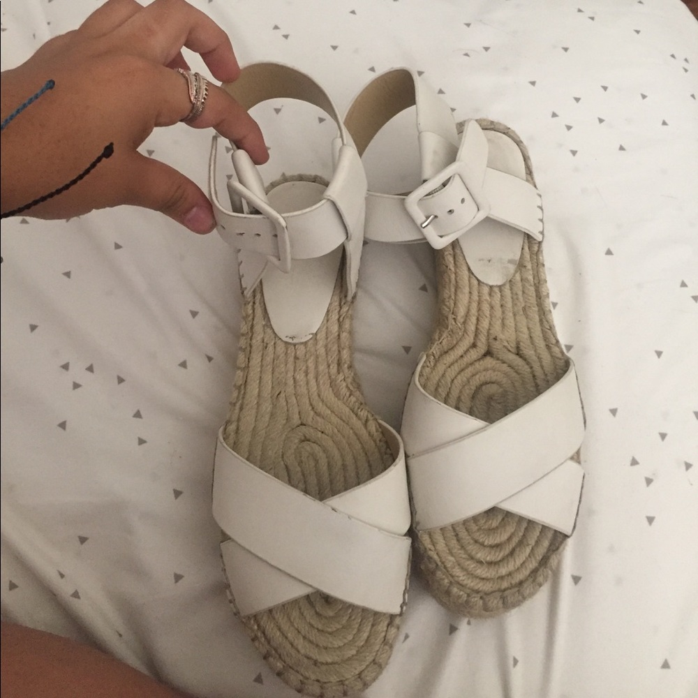 white espadrille sandals