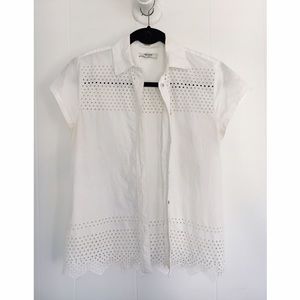 Eyelet cotton buttonup
