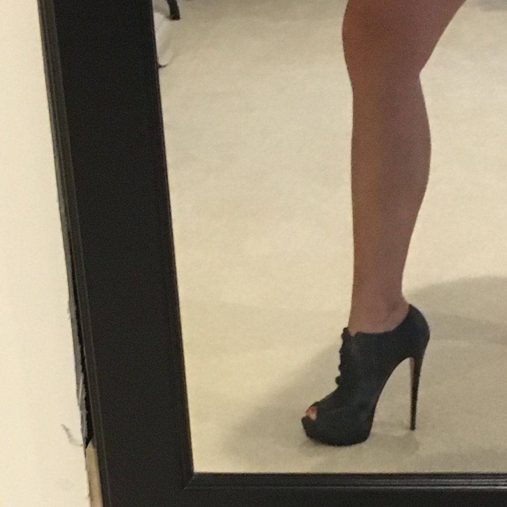 Louboutin peep-toe booties