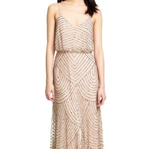 Adrianna Papell Art Deco Beaded Blouson Gown