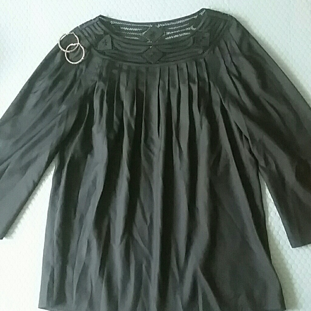 Ellen tracy silk top sz 6 wide sleeve