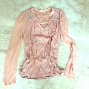 Anthropologie blouse! Beautiful pale blush color🌷