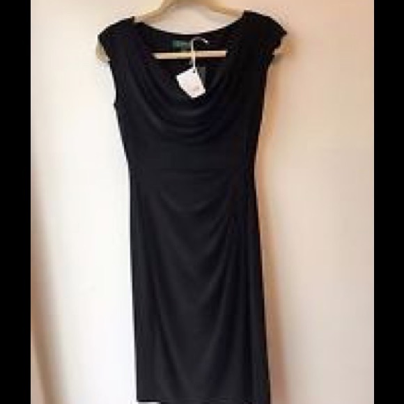 Ralph Lauren Cowl-Neck Stretch Sheath Dress - Picture 1 of 3
