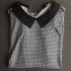 NWT Gingham Peter Pan Collared Shirt