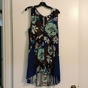 Free People dress bright blue floral