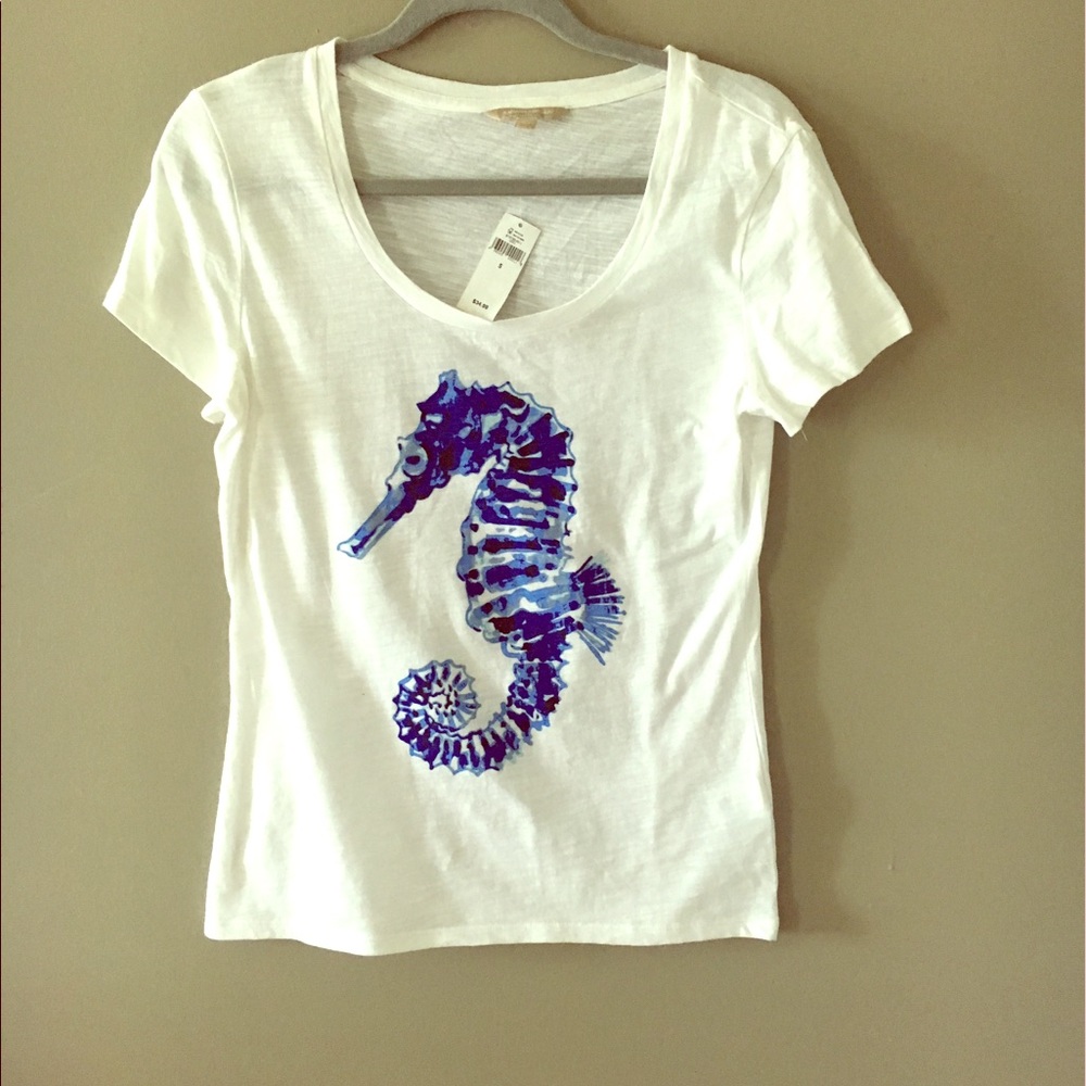 Banana Republic tee shirt with seahorse. NWT