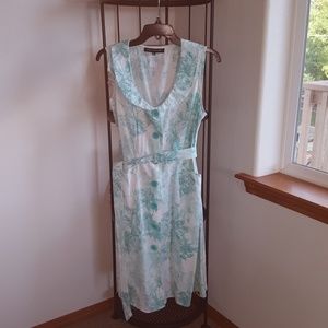 Classic 50s style dress, teal and white