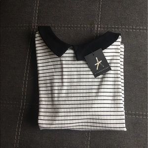 NWT striped 3/4 sleeve shirt w/ Peter Pan collar