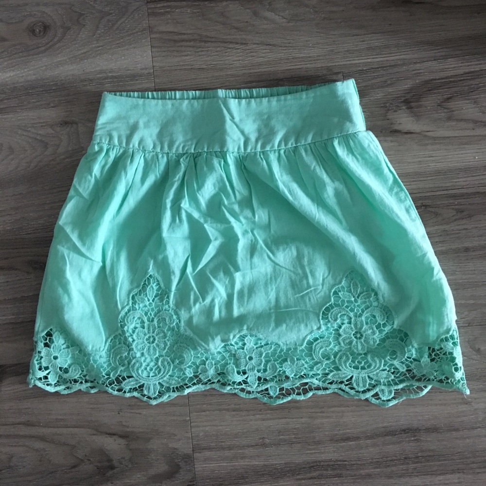 Mint Lace Bottom Skirt