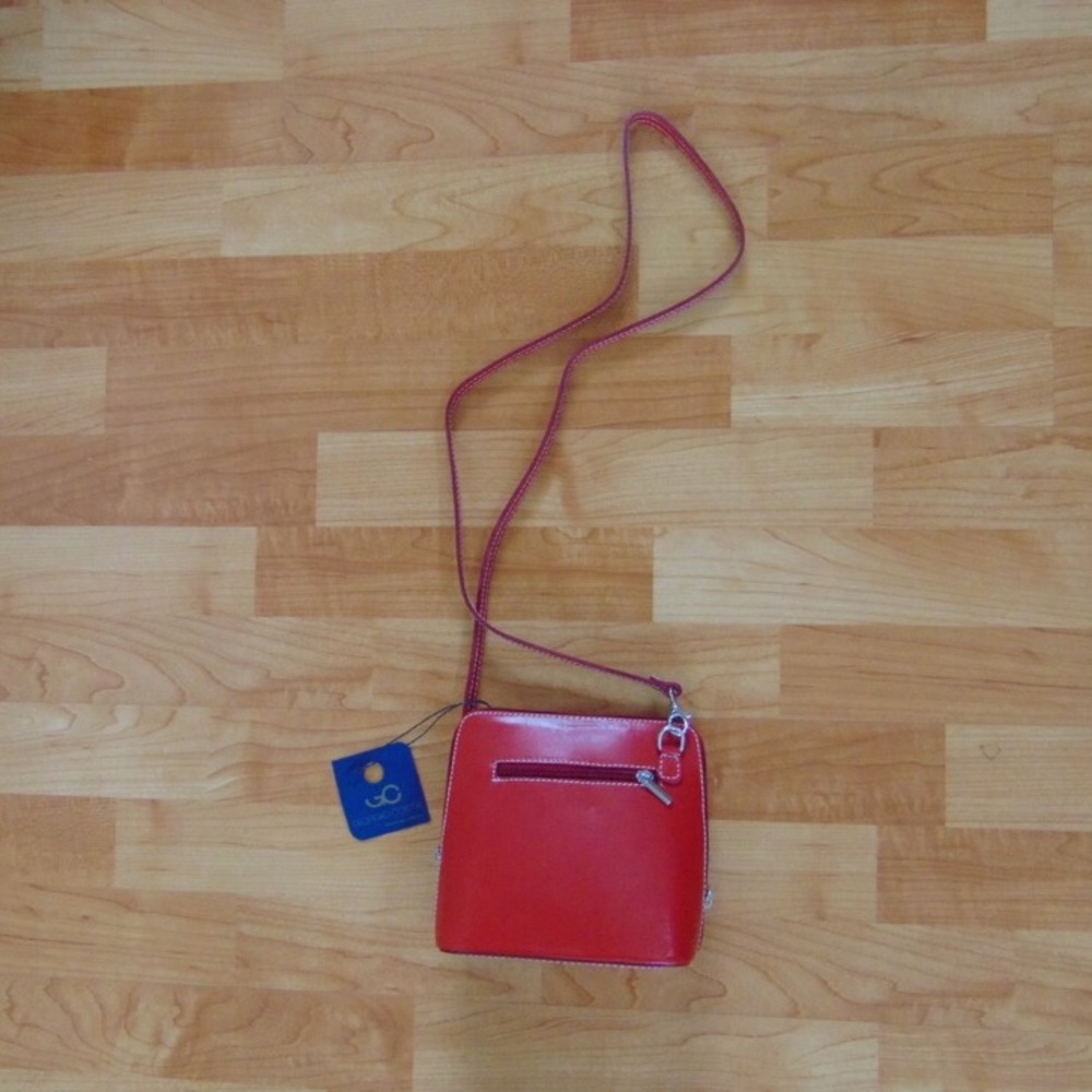 Giorgio Costa Red Calfskin Leather Crossbody Bag