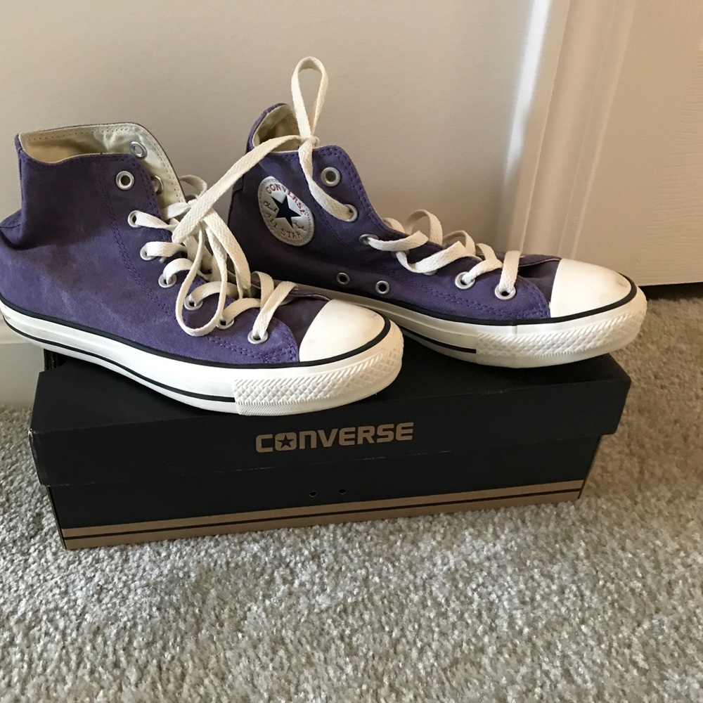 Purple high top converse. Size 7