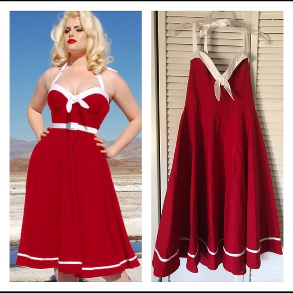 Pinup Couture Dresses & Skirts - 💛SOLD💛NWOT Pinup Couture Red Sailor Halter Dress