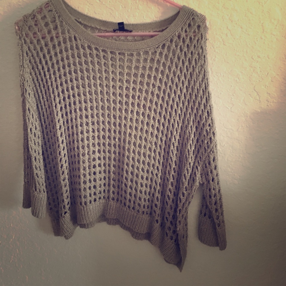 Taupe dolman crop top (medium)