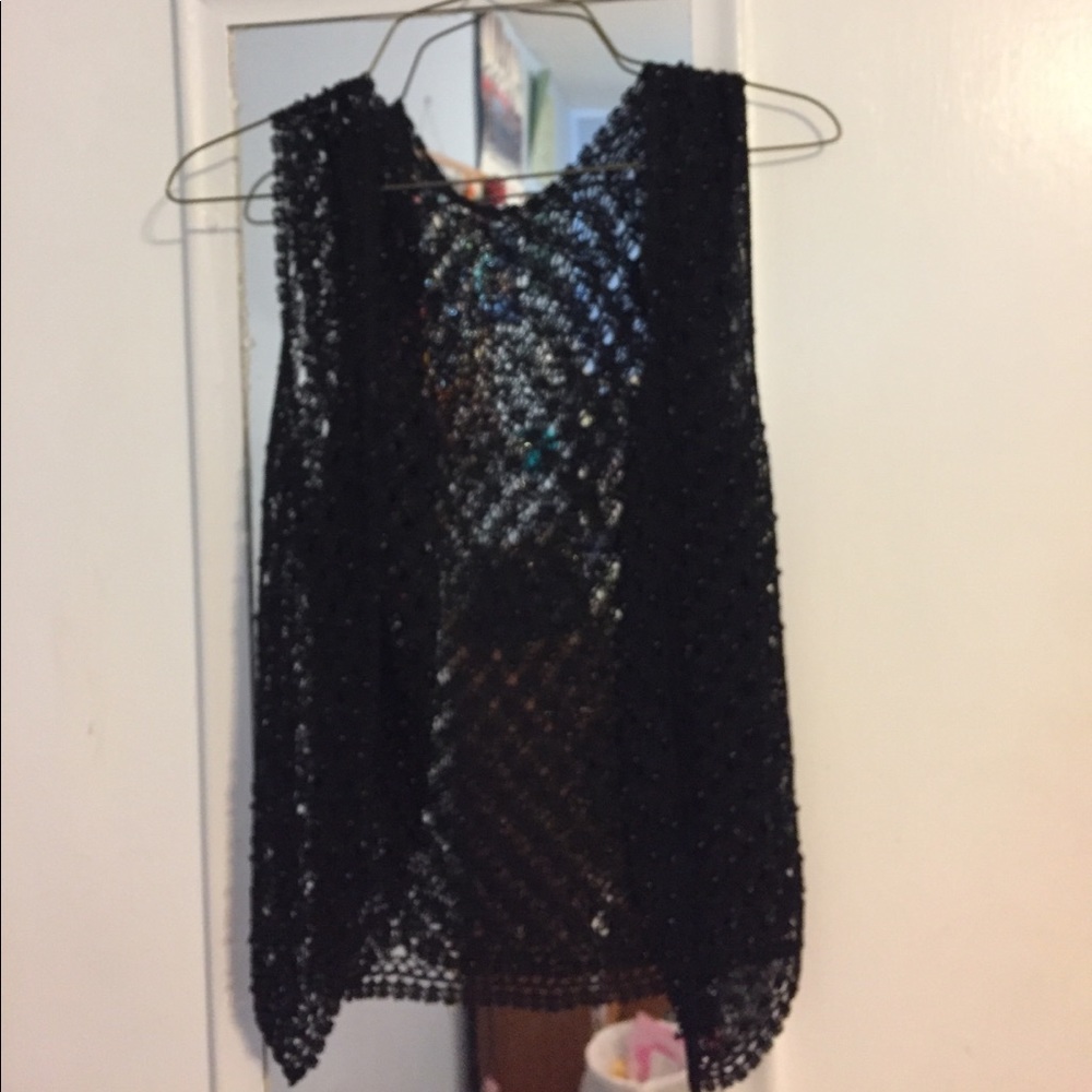 Beaded sleeveless vest