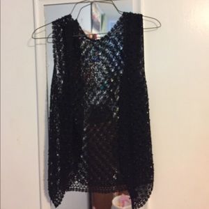 Beaded sleeveless vest