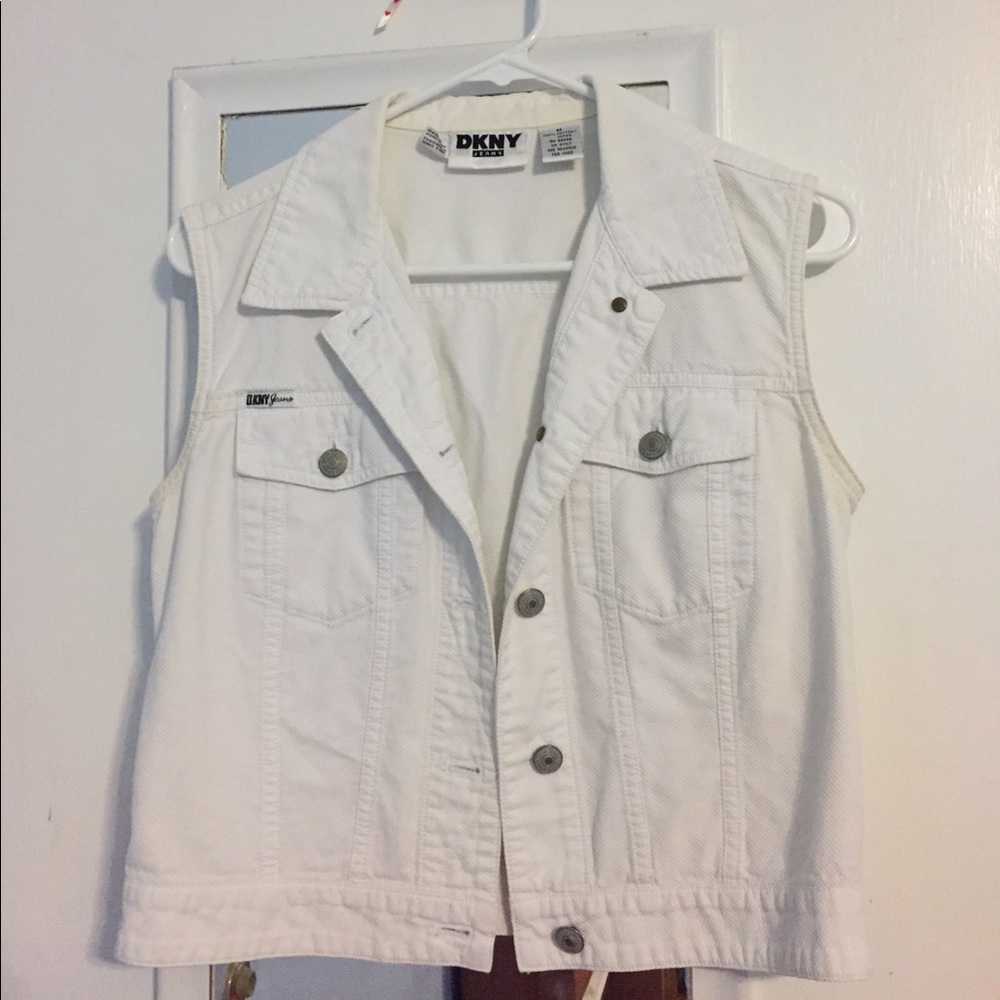 DKNY white denim vest