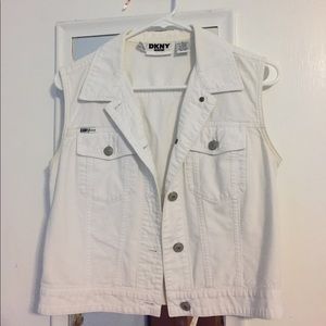 DKNY white denim vest