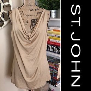 ST. JOHN Black Label Draped Style Knit Top