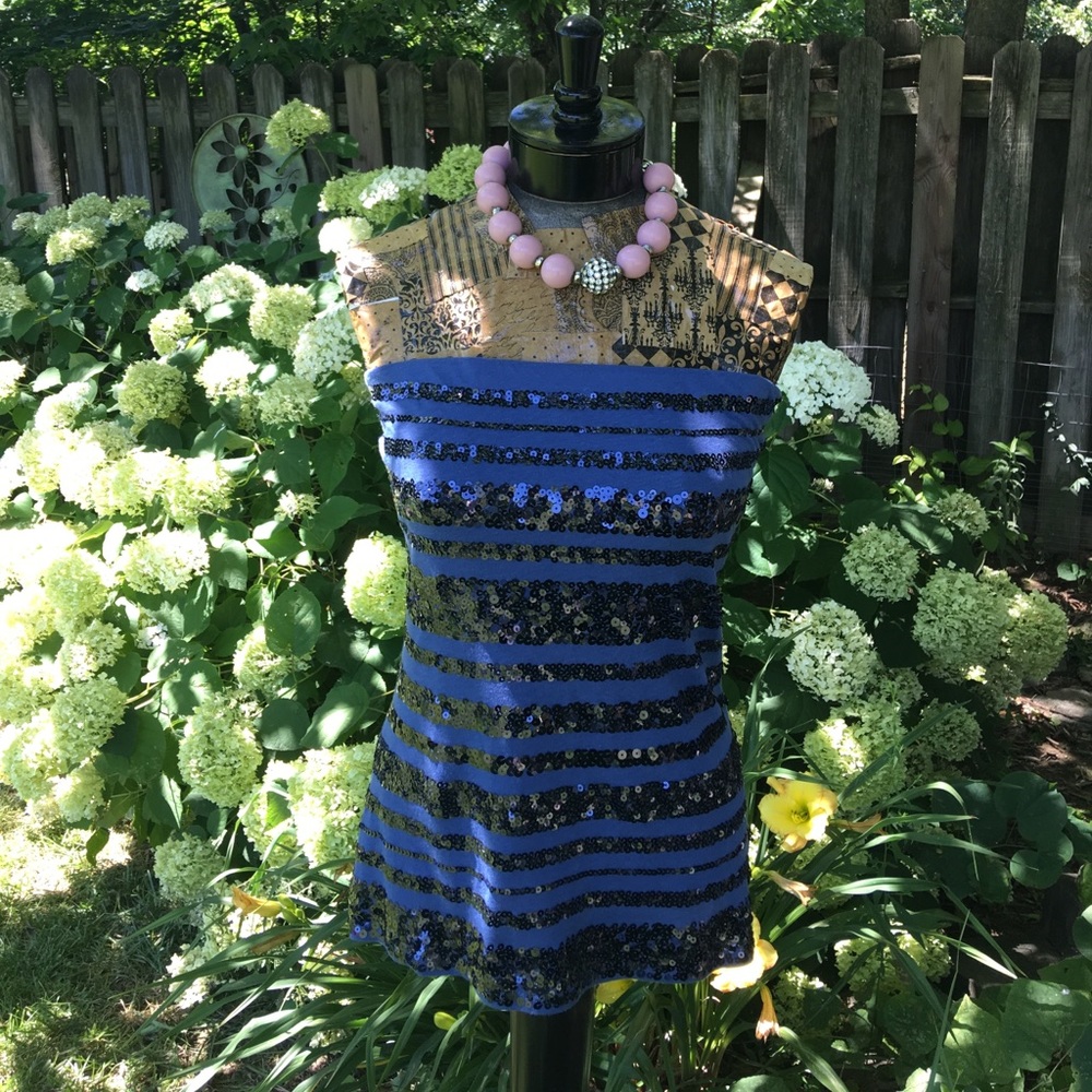 EXPRESS Blue sequin top