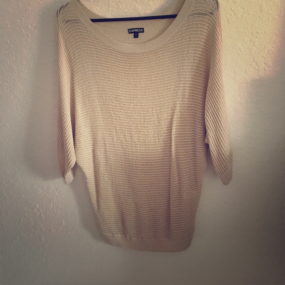 Small gold sparkle open knit dolman