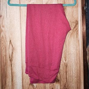 LuLa Roe TC Red Heathered Leggings.