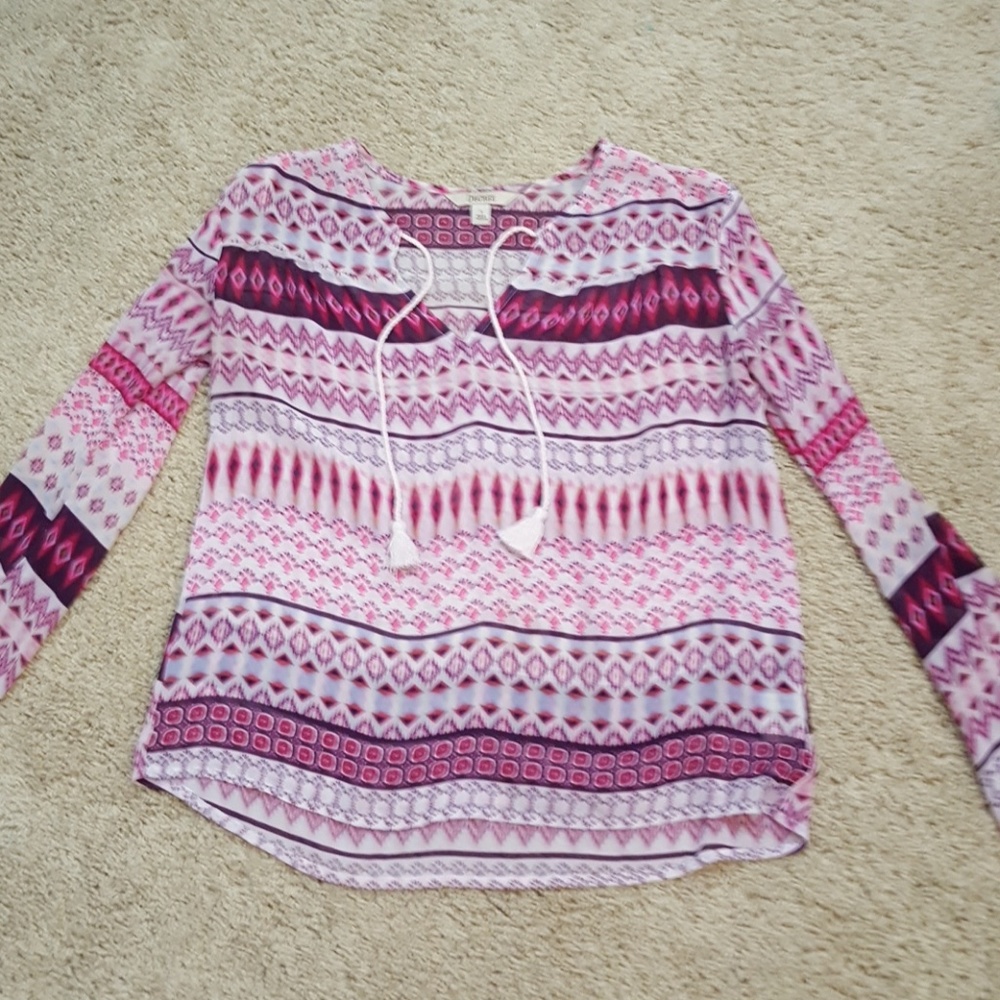 Tribal boho top long sleeve
